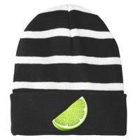 Green Lime Halloween Costume Group Funny Lime Slice Lovers Striped Beanie with Solid Band