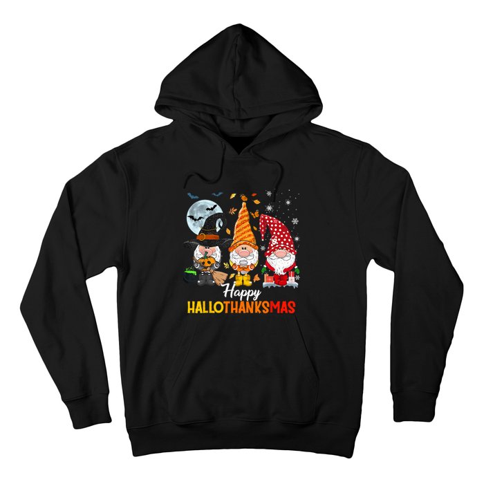 Gnomes Lover Halloween Merry Christmas Happy Hallothanksmas Hoodie