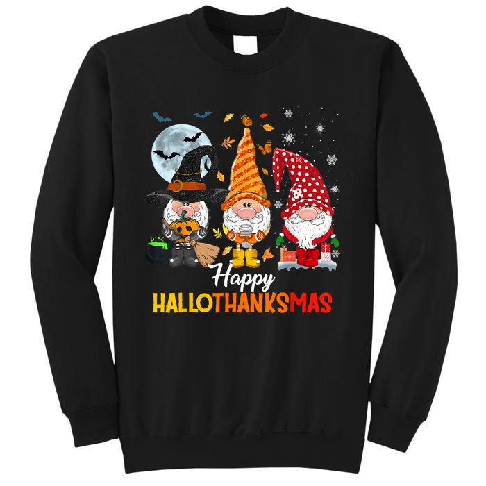 Gnomes Lover Halloween Merry Christmas Happy Hallothanksmas Sweatshirt