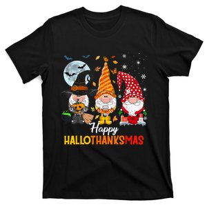 Gnomes Lover Halloween Merry Christmas Happy Hallothanksmas T-Shirt