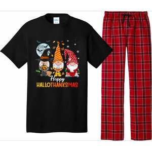 Gnomes Lover Halloween Merry Christmas Happy Hallothanksmas Pajama Set