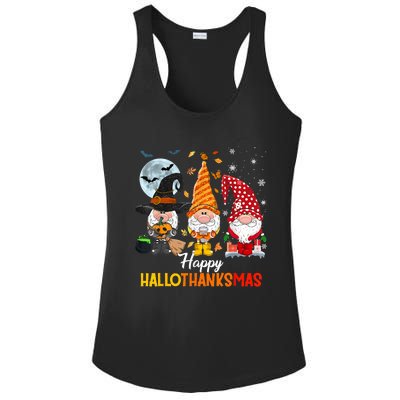 Gnomes Lover Halloween Merry Christmas Happy Hallothanksmas Ladies PosiCharge Competitor Racerback Tank