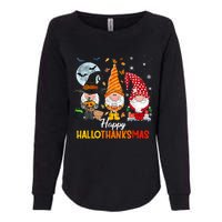 Gnomes Lover Halloween Merry Christmas Happy Hallothanksmas Womens California Wash Sweatshirt