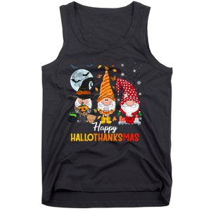 Gnomes Lover Halloween Merry Christmas Happy Hallothanksmas Tank Top