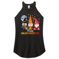 Gnomes Lover Halloween Merry Christmas Happy Hallothanksmas Women's Perfect Tri Rocker Tank