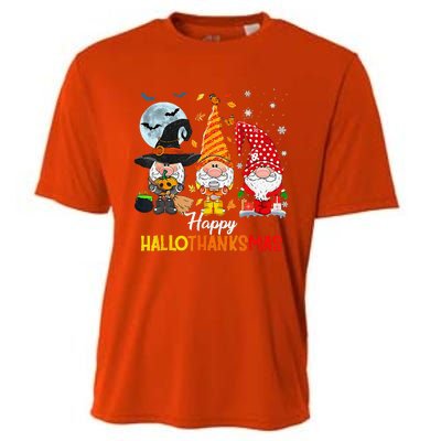 Gnomes Lover Halloween Merry Christmas Happy Hallothanksmas Cooling Performance Crew T-Shirt