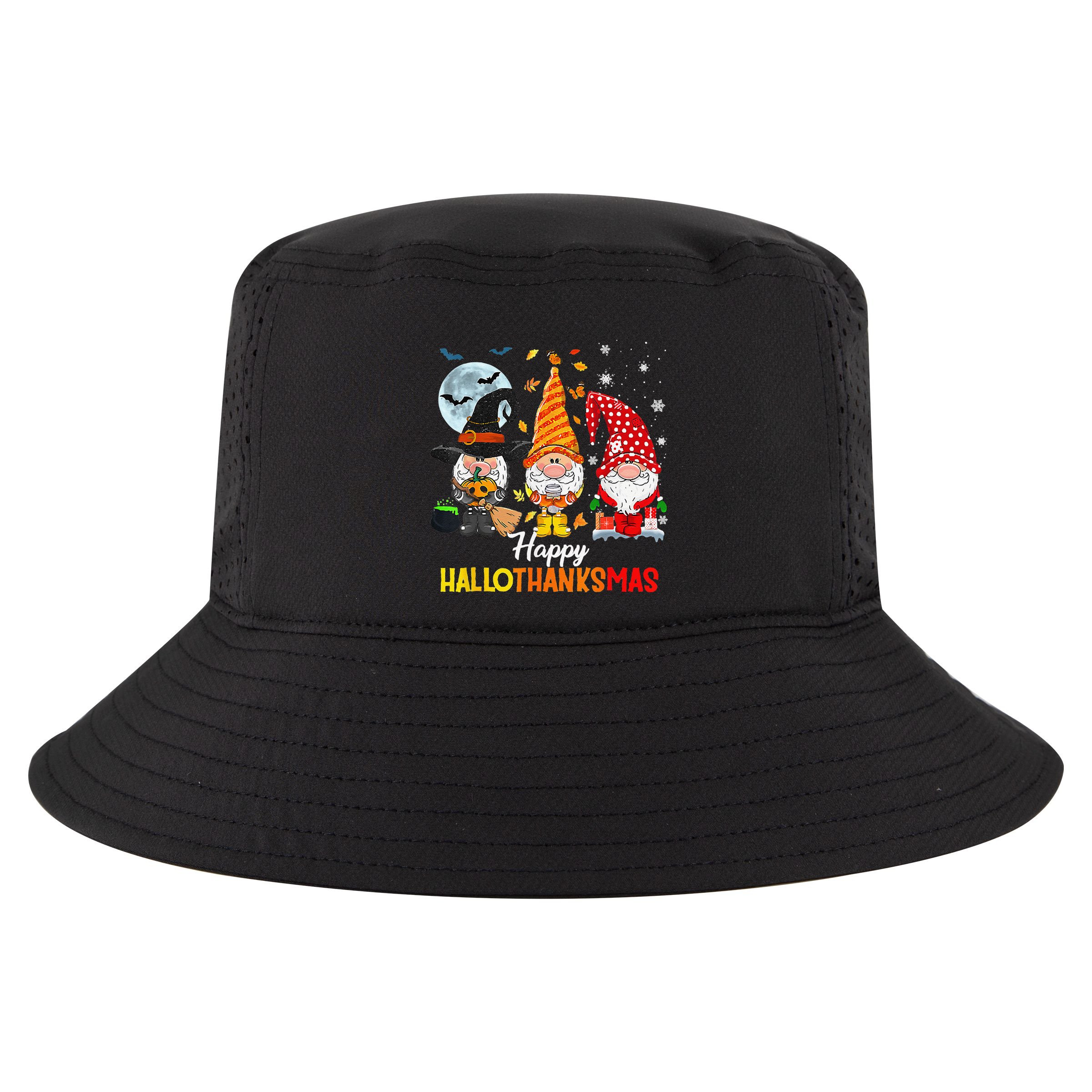 Gnomes Lover Halloween Merry Christmas Happy Hallothanksmas Cool Comfort Performance Bucket Hat