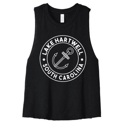 Graphic Lake Hartwell South Carolina Pocket Souvenir Women's Racerback Cropped Tank