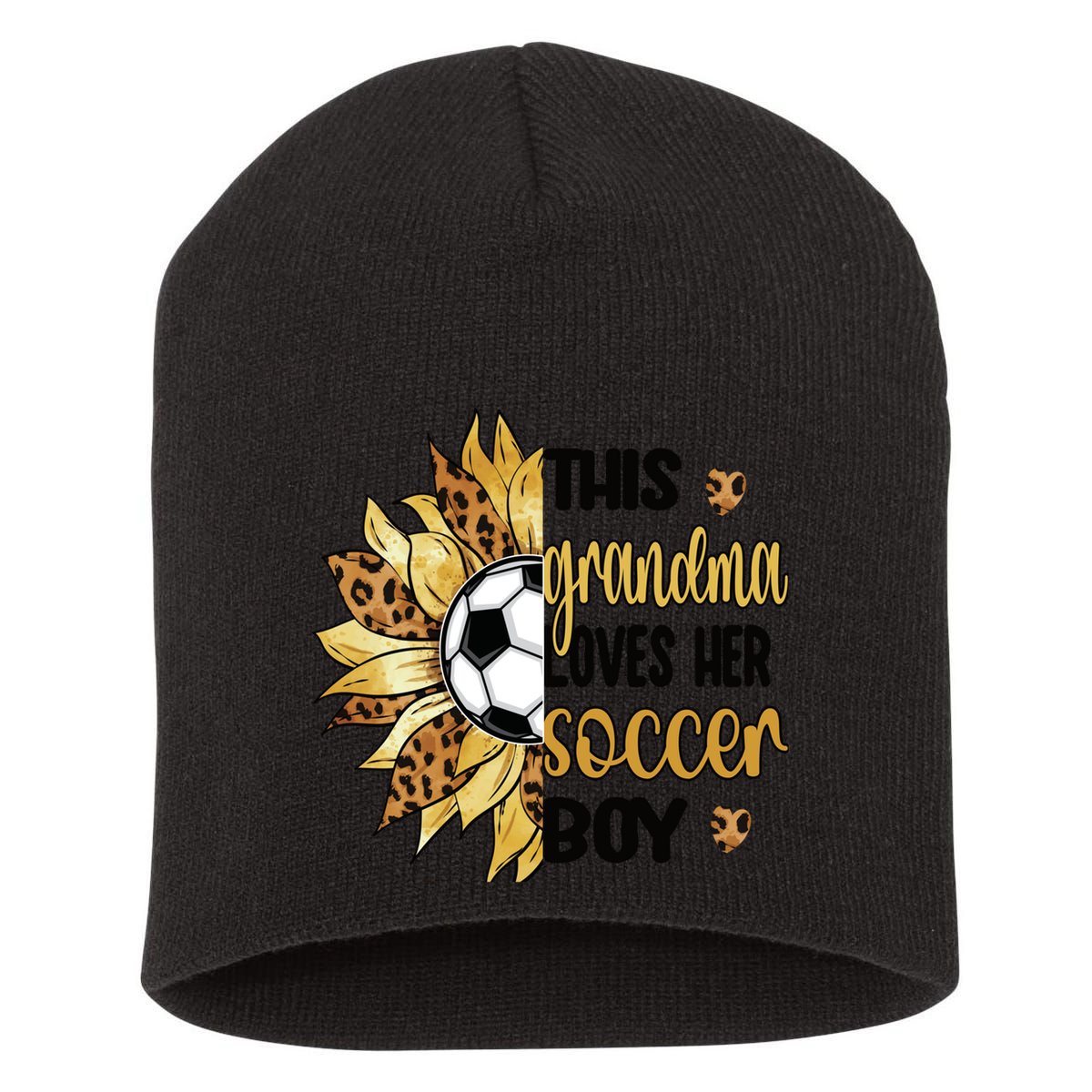 Grandma Loves Her Soccer Boy Soccer Player Grandmother Great Gift Short Acrylic Beanie