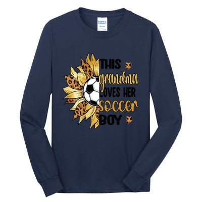 Grandma Loves Her Soccer Boy Soccer Player Grandmother Great Gift Tall Long Sleeve T-Shirt