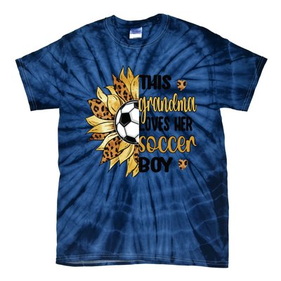 Grandma Loves Her Soccer Boy Soccer Player Grandmother Great Gift Tie-Dye T-Shirt