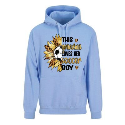 Grandma Loves Her Soccer Boy Soccer Player Grandmother Great Gift Unisex Surf Hoodie