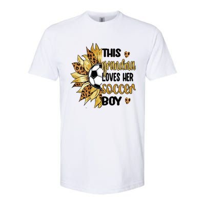 Grandma Loves Her Soccer Boy Soccer Player Grandmother Great Gift Softstyle CVC T-Shirt