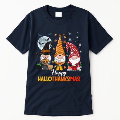 Gnomes Lover Halloween Merry Christmas Happy Hallothanksmas Tall T-Shirt