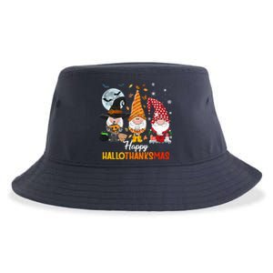 Gnomes Lover Halloween Merry Christmas Happy Hallothanksmas Sustainable Bucket Hat