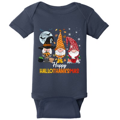 Gnomes Lover Halloween Merry Christmas Happy Hallothanksmas Baby Bodysuit