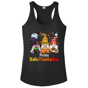 Gnomes Lover Halloween Merry Christmas Happy Hallothanksmas Ladies PosiCharge Competitor Racerback Tank