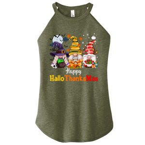 Gnomes Lover Halloween Merry Christmas Happy Hallothanksmas Women's Perfect Tri Rocker Tank