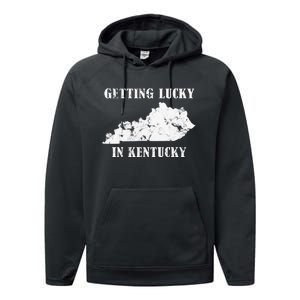 Getting Lucky In Kentucky Distressed Kentucky Performance Fleece Hoodie