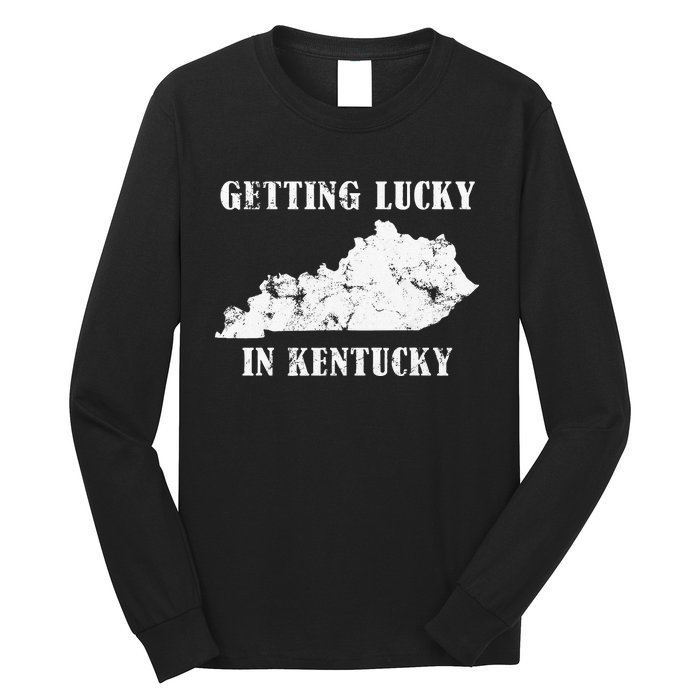 Getting Lucky In Kentucky Distressed Kentucky Long Sleeve Shirt