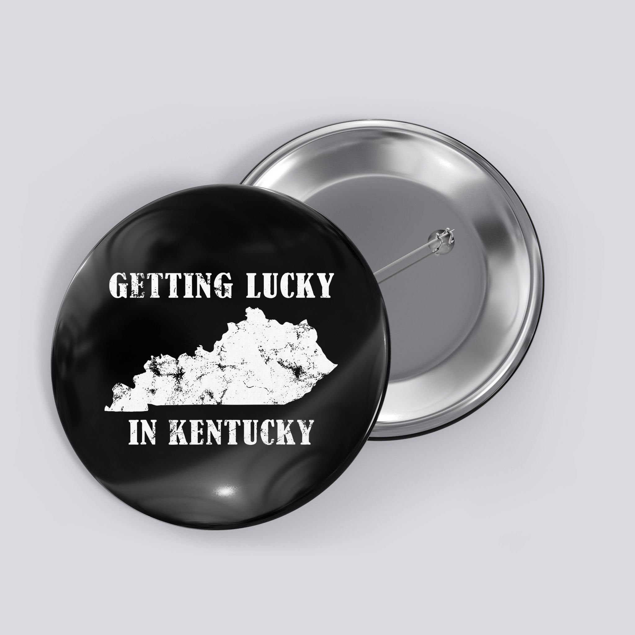 Getting Lucky In Kentucky Distressed Kentucky Button