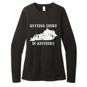 Getting Lucky In Kentucky Distressed Kentucky Womens CVC Long Sleeve Shirt