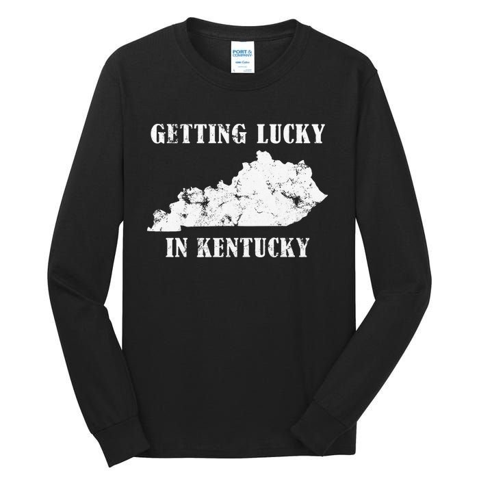 Getting Lucky In Kentucky Distressed Kentucky Tall Long Sleeve T-Shirt