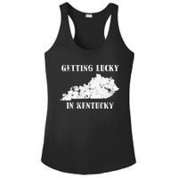 Getting Lucky In Kentucky Distressed Kentucky Ladies PosiCharge Competitor Racerback Tank