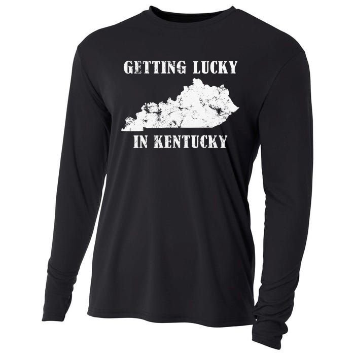 Getting Lucky In Kentucky Distressed Kentucky Cooling Performance Long Sleeve Crew