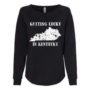 Getting Lucky In Kentucky Distressed Kentucky Womens California Wash Sweatshirt