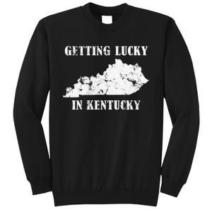 Getting Lucky In Kentucky Distressed Kentucky Tall Sweatshirt