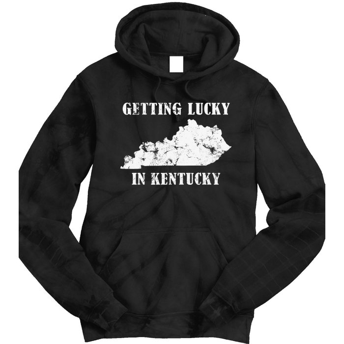 Getting Lucky In Kentucky Distressed Kentucky Tie Dye Hoodie