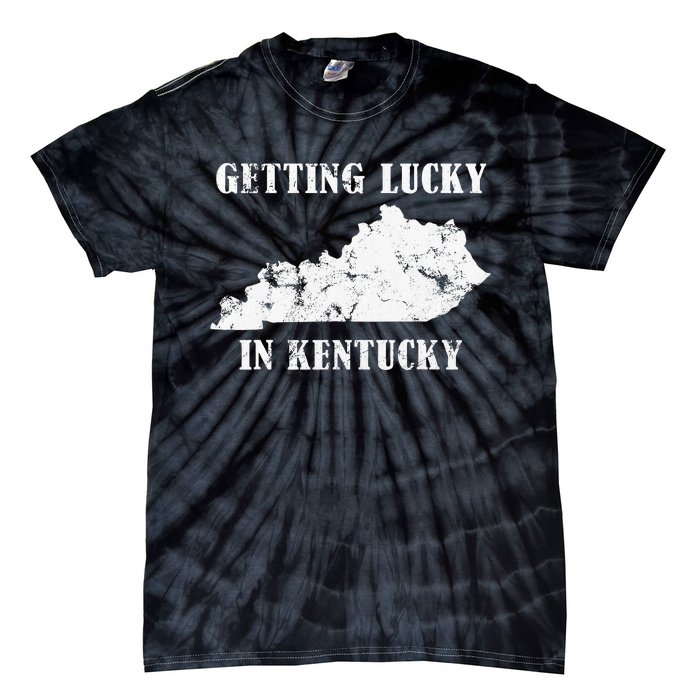 Getting Lucky In Kentucky Distressed Kentucky Tie-Dye T-Shirt