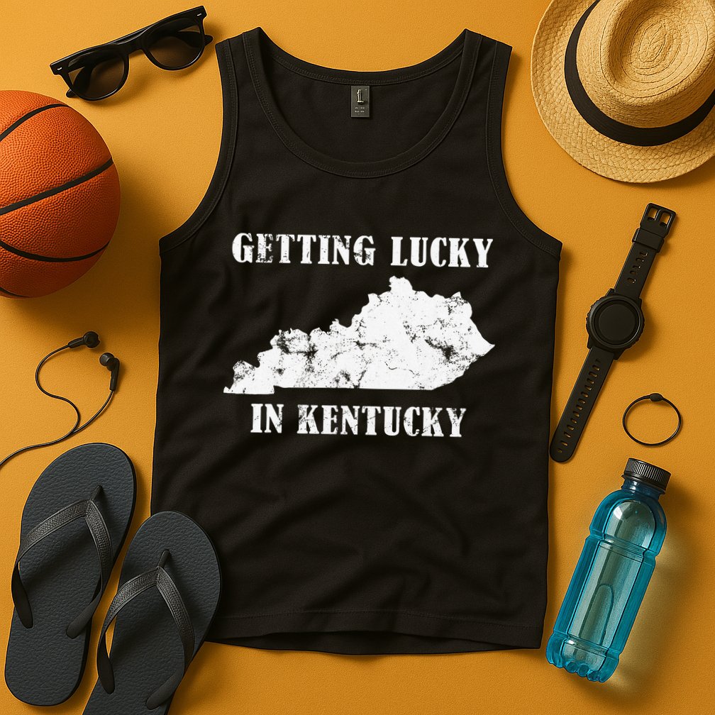 Getting Lucky In Kentucky Distressed Kentucky Tank Top