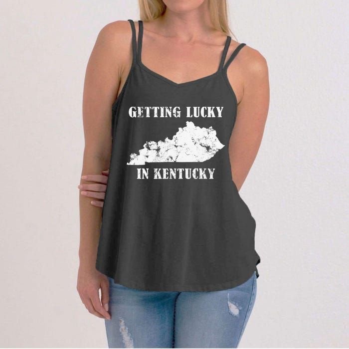 Getting Lucky In Kentucky Distressed Kentucky Women's Strappy Tank