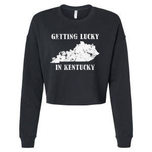 Getting Lucky In Kentucky Distressed Kentucky Cropped Pullover Crew