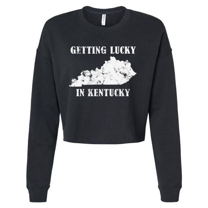 Getting Lucky In Kentucky Distressed Kentucky Cropped Pullover Crew