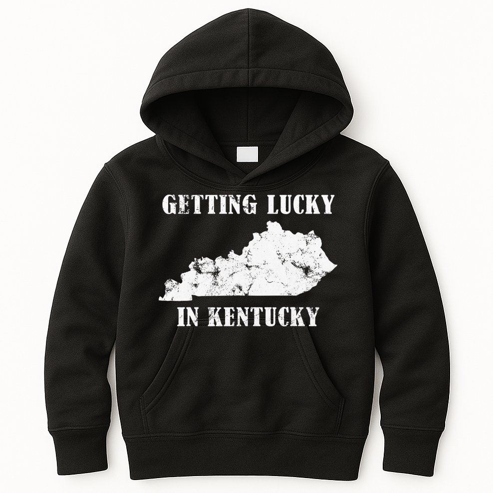 Getting Lucky In Kentucky Distressed Kentucky Kids Hoodie