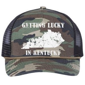 Getting Lucky In Kentucky Distressed Kentucky Retro Rope Trucker Hat Cap