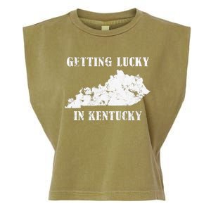 Getting Lucky In Kentucky Distressed Kentucky Garment-Dyed Women's Muscle Tee