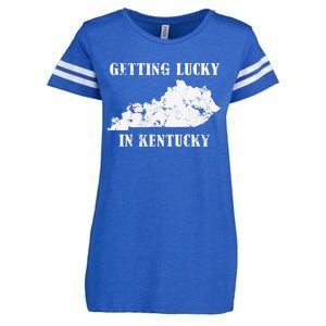 Getting Lucky In Kentucky Distressed Kentucky Enza Ladies Jersey Football T-Shirt