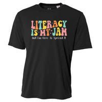 Groovy Literacy Is My Jam And IM Here To Spread It Cooling Performance Crew T-Shirt