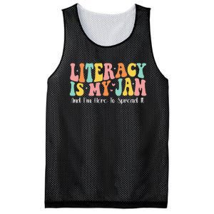 Groovy Literacy Is My Jam And IM Here To Spread It Mesh Reversible Basketball Jersey Tank