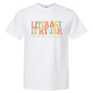 Groovy Literacy Is My Jam And IM Here To Spread It Garment-Dyed Heavyweight T-Shirt