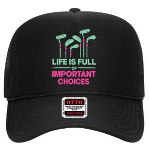 Gradient Life Is Full Of Important Choices High Crown Mesh Back Trucker Hat