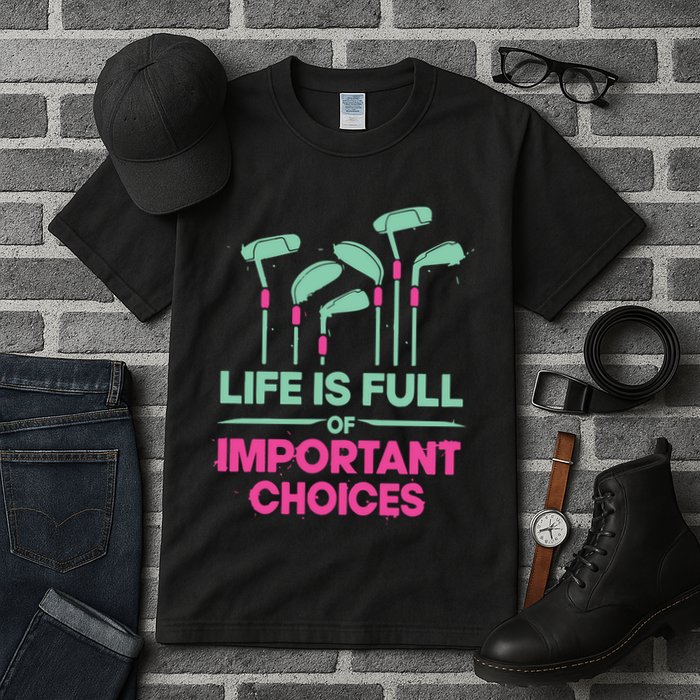 Gradient Life Is Full Of Important Choices Tall T-Shirt