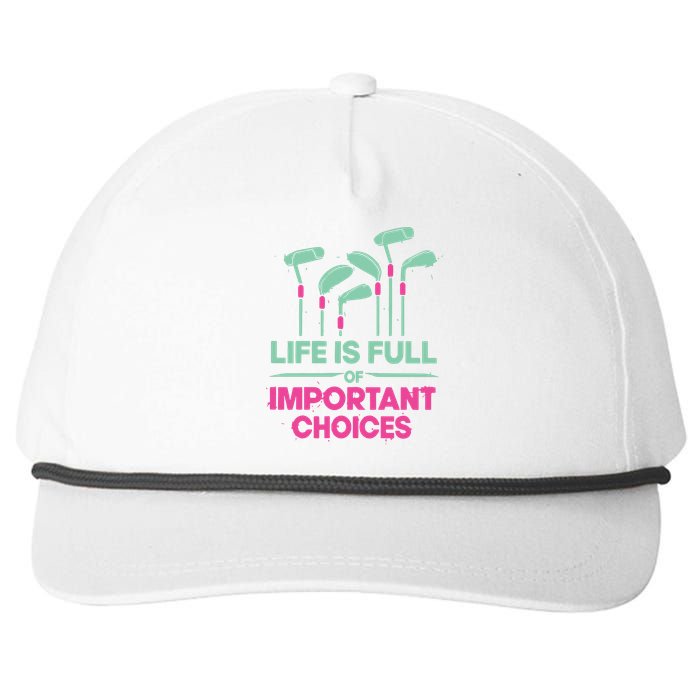 Gradient Life Is Full Of Important Choices Snapback Five-Panel Rope Hat