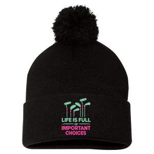 Gradient Life Is Full Of Important Choices Pom Pom 12in Knit Beanie