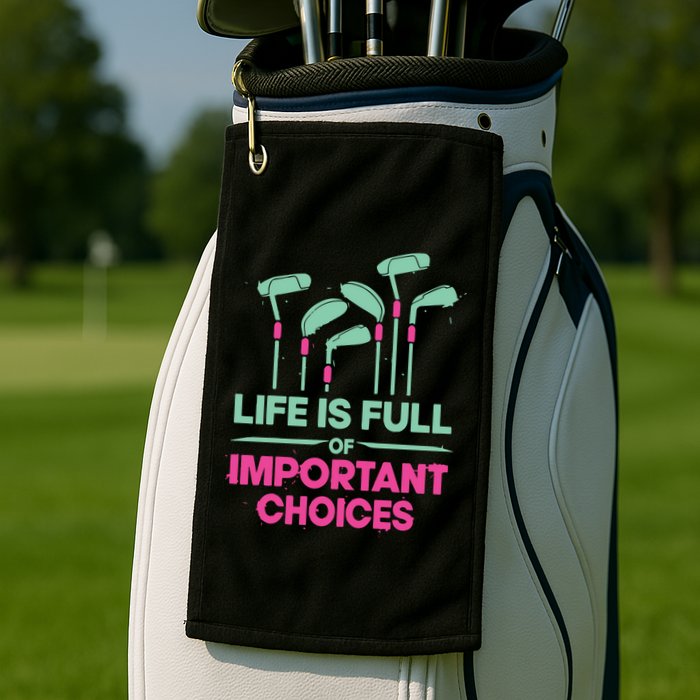 Gradient Life Is Full Of Important Choices Golf Towel