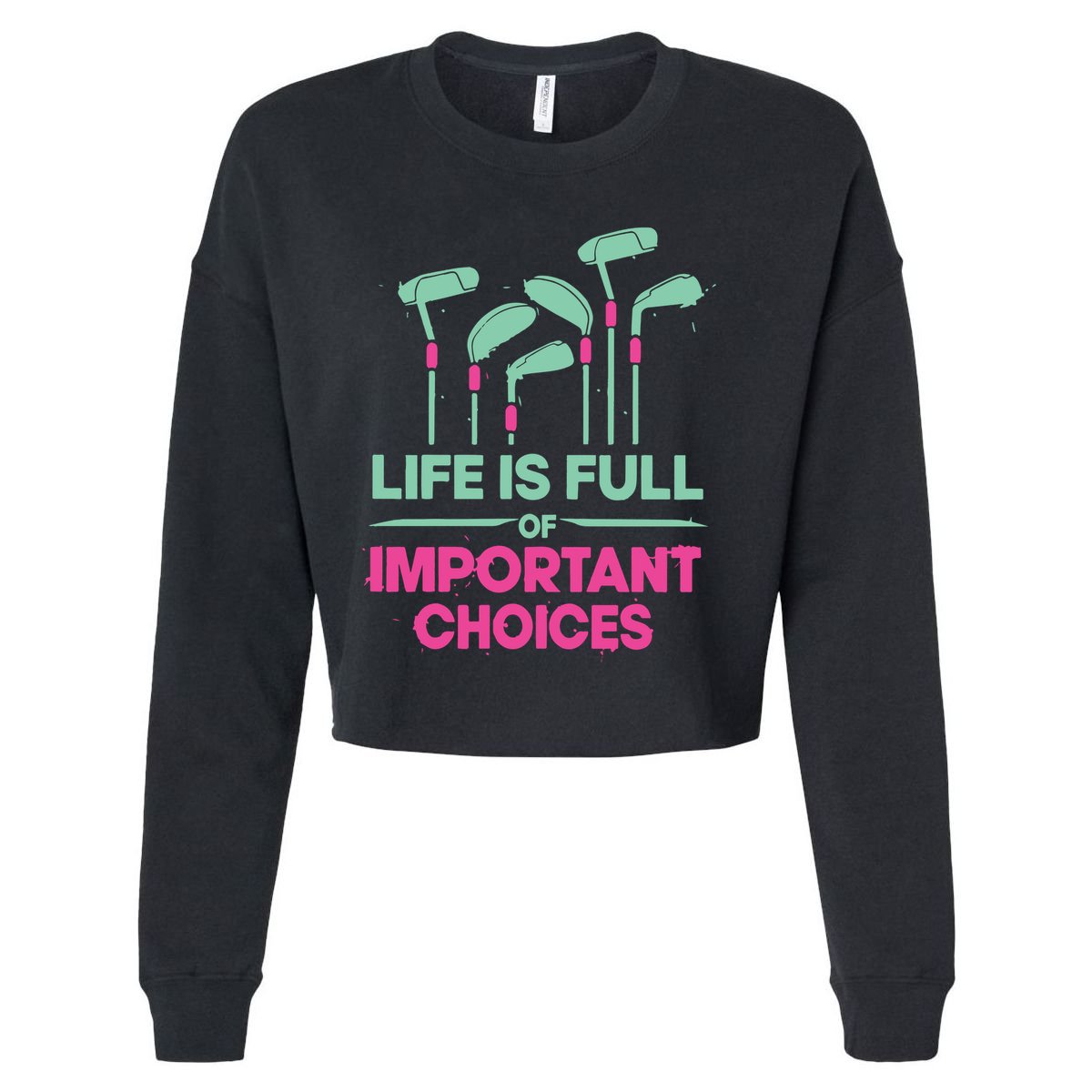 Gradient Life Is Full Of Important Choices Cropped Pullover Crew